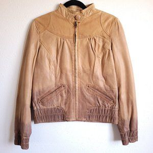 New Women's tan vintage leather jacket